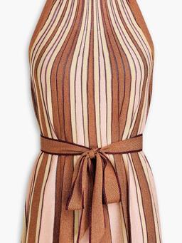 Striped metallic knitted top