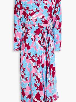 Eloise wrap-effect printed crepe midi dress