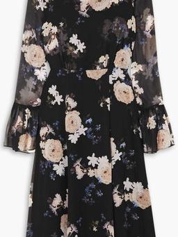 Victoria floral-print silk-chiffon midi dress