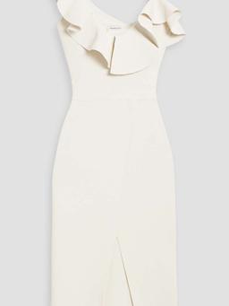 Ruffled stretch-knit dress