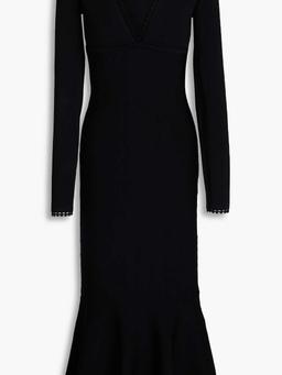Fluted knitted midi dress