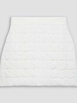 Matelassé pointelle-knit mini skirt