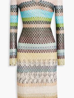 Metallic crochet-knit dress