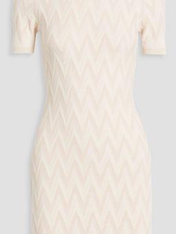 Jacquard-knit cotton-blend mini dress