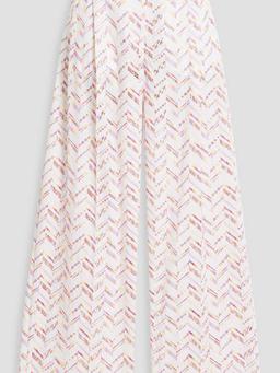 Broderie anglaise cotton wide-leg pants