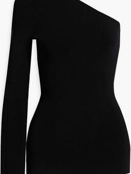 One-shoulder stretch-knit top