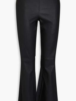 Leather flared pants