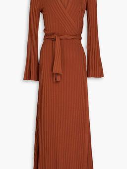 Gilena ribbed ECOVERO™-blend midi wrap dress