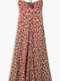 Samira printed fil coupé georgette halterneck maxi dress