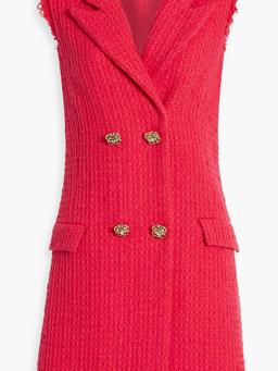 Double-breasted wool-blend tweed mini dress