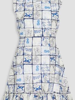 Sucre Porcelana cutout floral-print cotton mini dress