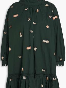 Hibisco embroidered cotton mini dress