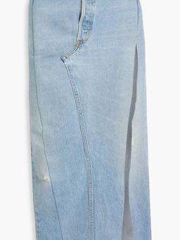 Robi distressed denim maxi skirt