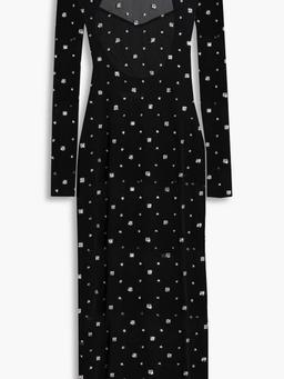 Glittered mesh midi dress