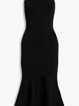 Fluted stretch-knit midi dress