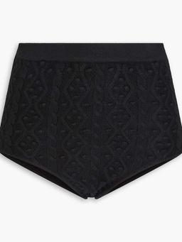 Abelia cable-knit wool and cashmere-blend shorts
