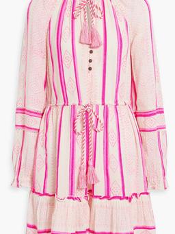 Danica embroidered printed cotton-blend mini dress