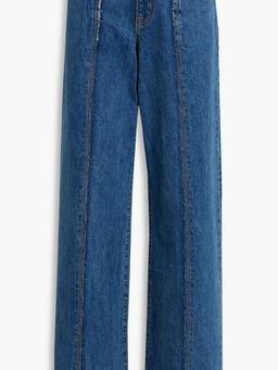 Mica paneled low-rise wide-leg jeans