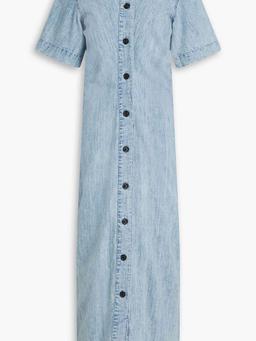Cotton-chambray midi shirt dress