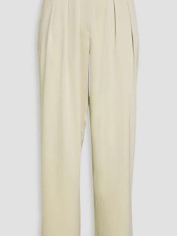 Pleated satin wide-leg pants