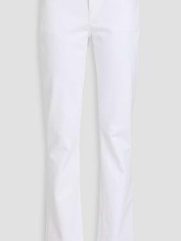 Silk-trimmed high-rise straight-leg jeans