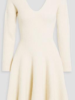 Ribbed wool and cashmere-blend mini dress