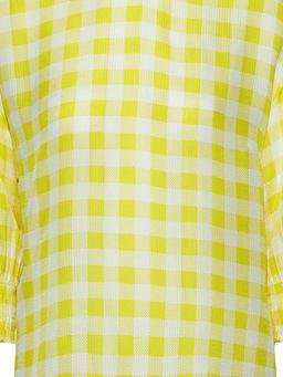 Jetstream ruffle-trimmed hammered-satin blouse