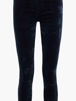 Alana cropped cotton-blend crushed-velvet skinny pants