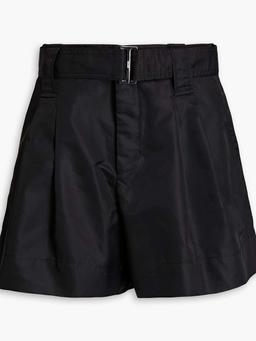 Pleated taffeta shorts