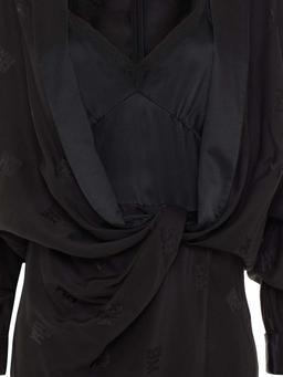 Twisted draped silk-jacquard playsuit