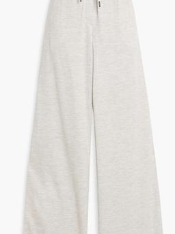 Bead-embellished cotton-blend jersey track pants