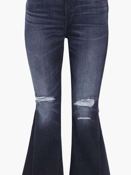 W3 Higher Ground Gusset Crop distressed high-rise kick-flare jeans