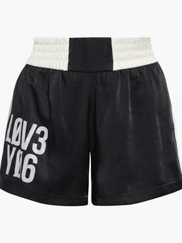 Two-tone printed satin shorts