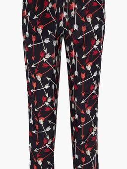 Cropped printed silk crepe de chine straight-leg pants
