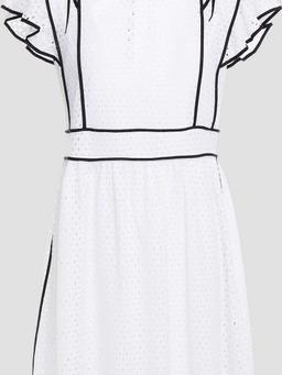 Cutout bow-detailed lace mini dress