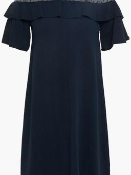 Point d'esprit-paneled stretch-knit mini dress