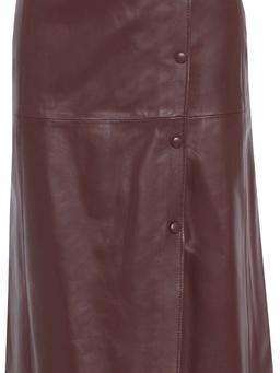 Béatrice wrap-effect leather midi skirt