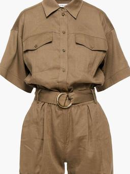 Arie belted woven playsuit