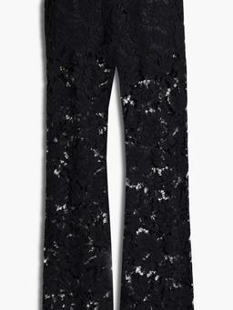 Silk corded lace wide-leg pants