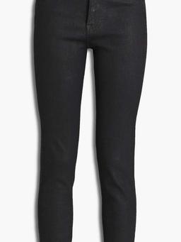 Channel Seam coated high-rise skinny jeans