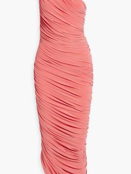 Diana one-shoulder ruched stretch-jersey gown