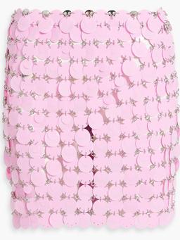 Sequin-embellished chainmail mini skirt