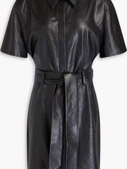 Belted mini shirt dress