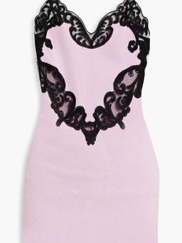 Embroidered cotton-terry mini dress