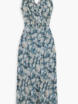 Opal wrap-effect floral-print chiffon midi dress