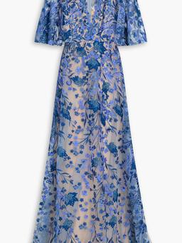 Embroidered tulle gown