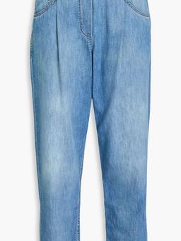 Cropped high-rise tapered jeans