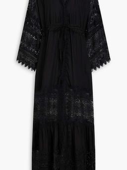 Marguerita guipure lace and cotton-blend voile maxi dress