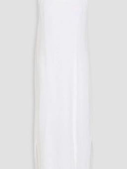 Layered organza and stretch-cotton jersey midi dress