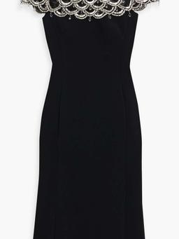 Melody embellished tulle and crepe midi dress